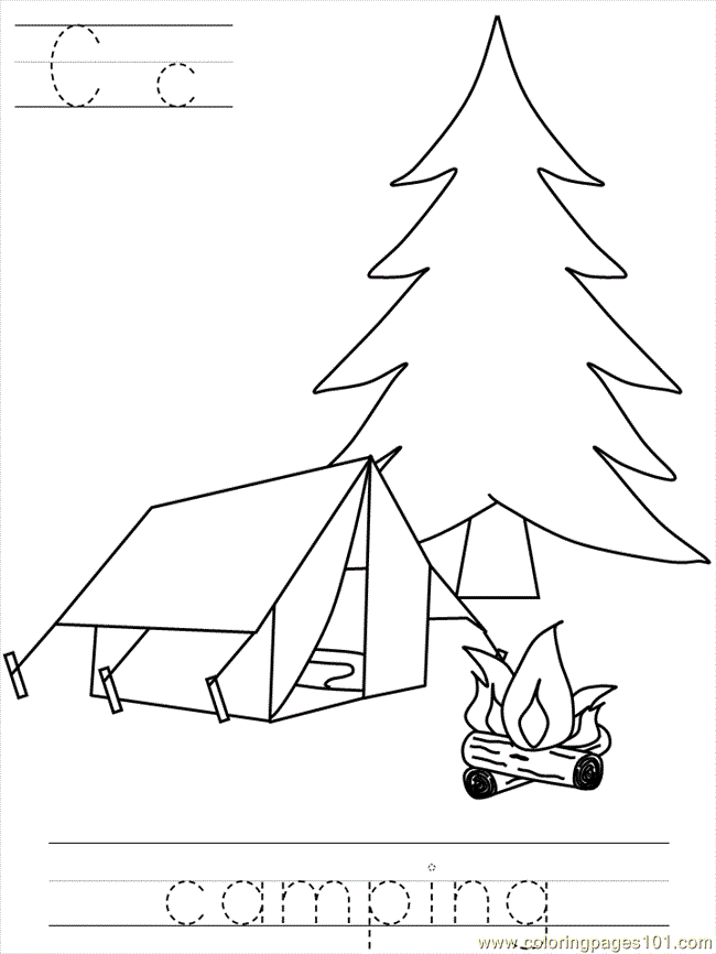 Plansa de colorat cu Camping 59 55